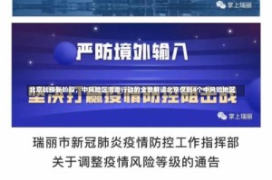 北京战疫新阶段，中风险区清零行动的全景解读北京仅剩4个中风险地区